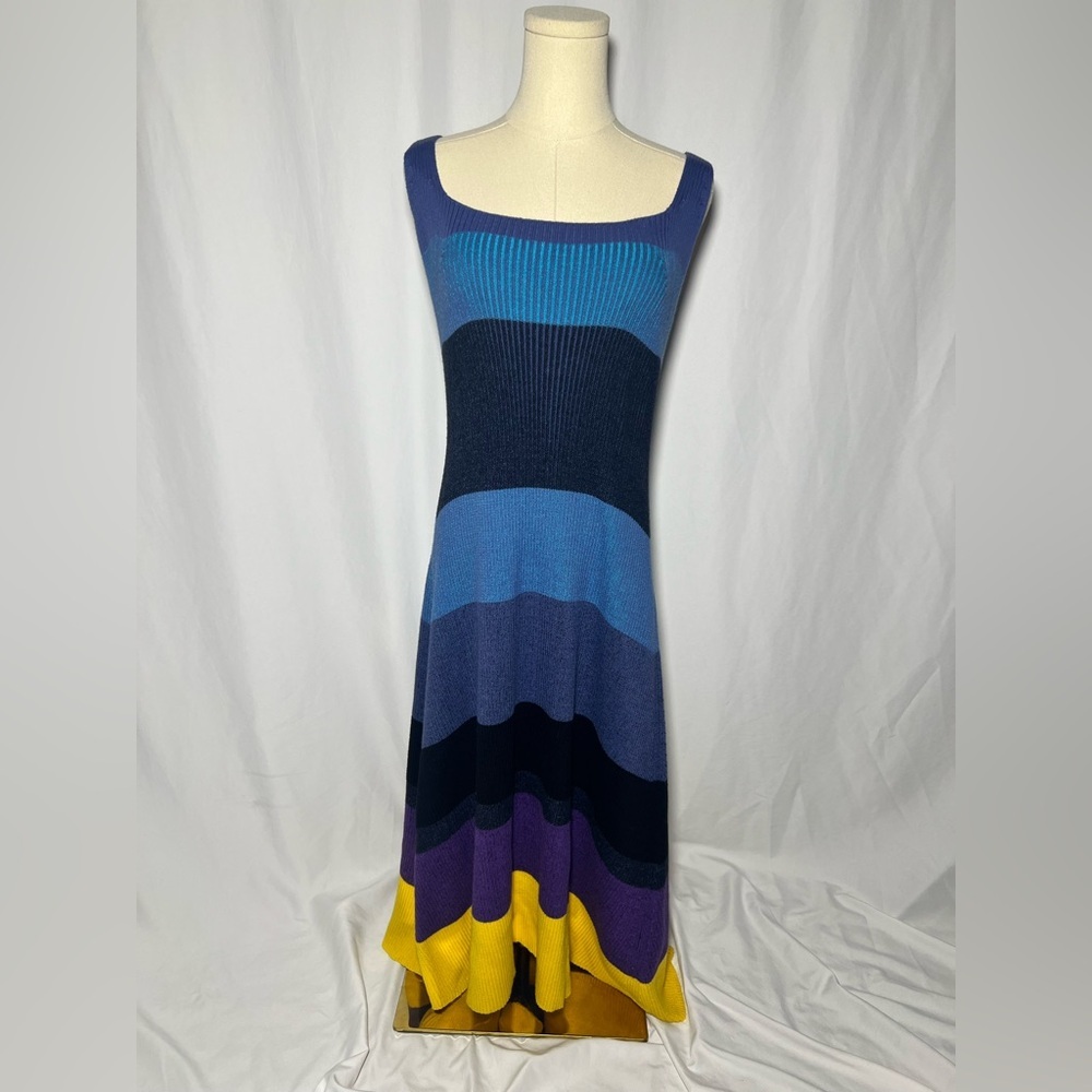 Mara Hoffman Sleeveless Knit Color-block Midi Dress | L - Picture 2 of 9